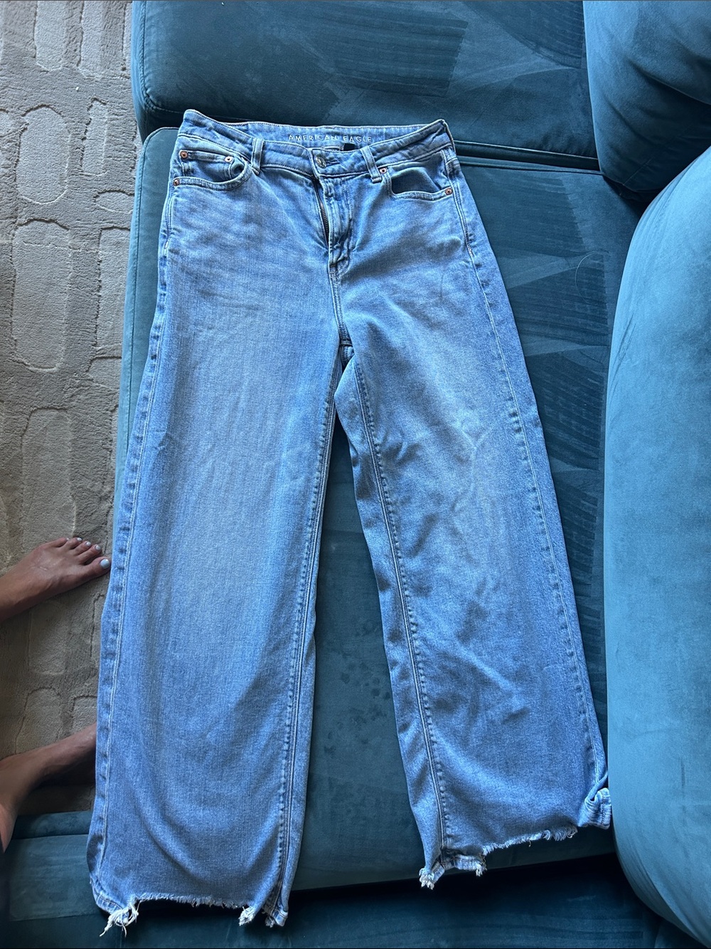 American Eagle Outfitters Light Blue Wide Leg Jeans